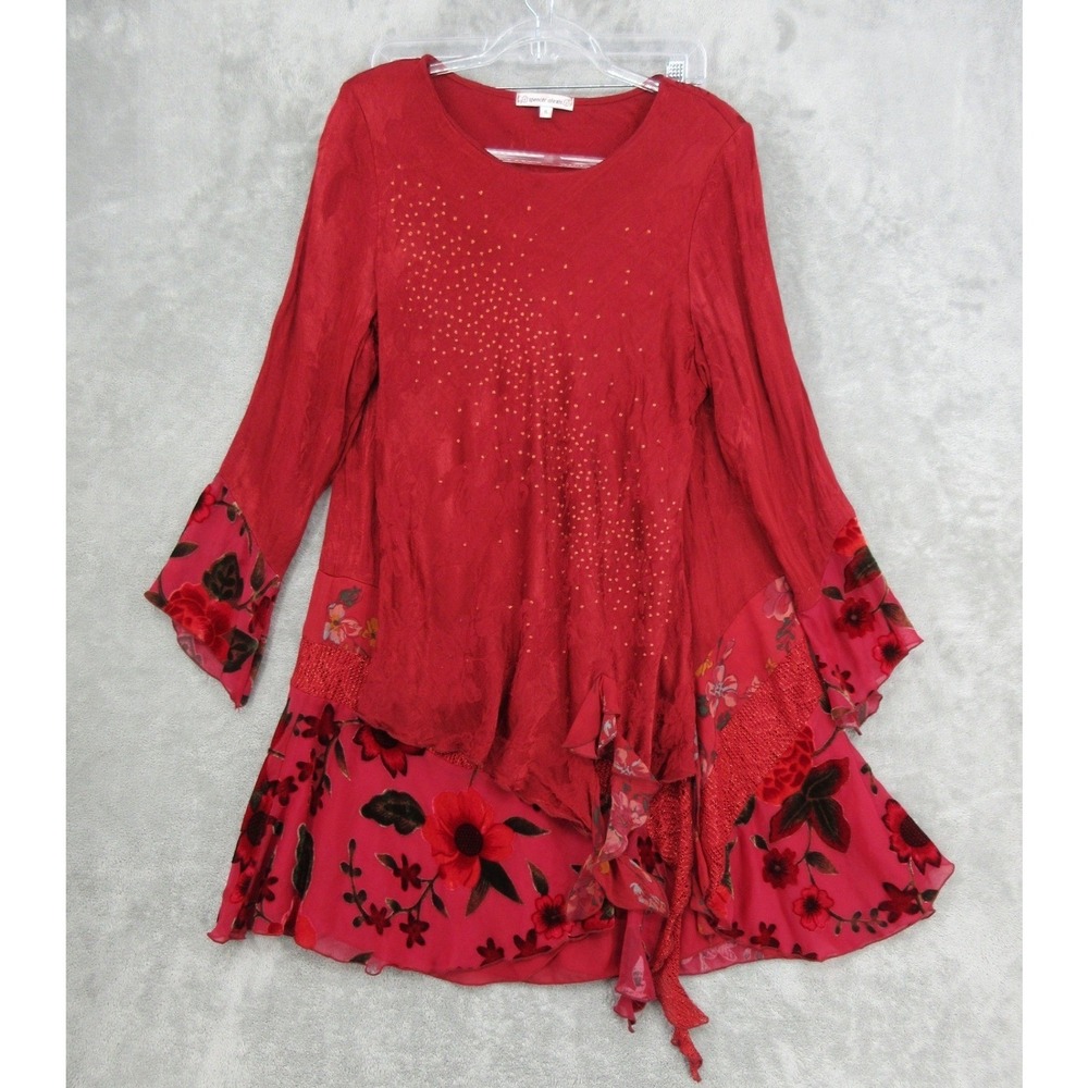 Vintage Spencer Alexis Skirt Set Women‎ 16 Velvet Burn Out Whimsy Vamp Patchwork